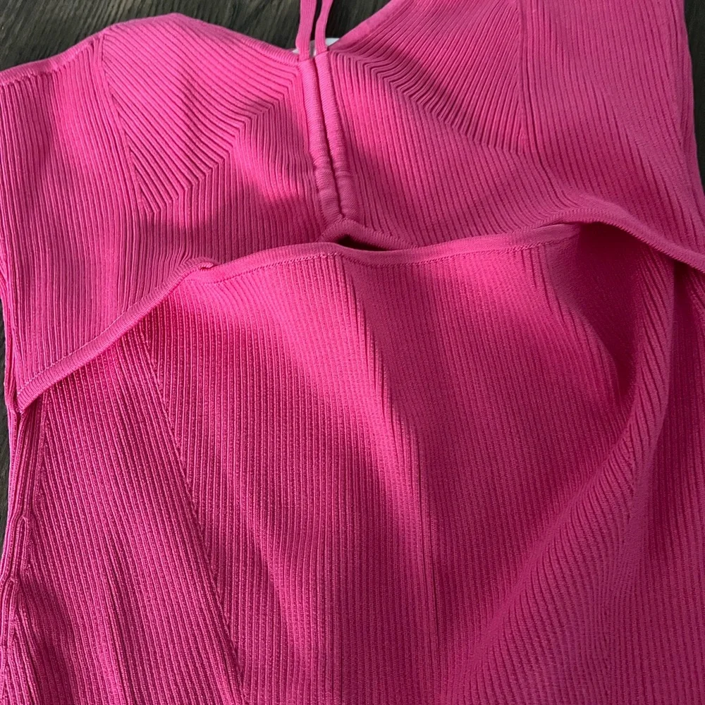 Jonathan Simkhai pippa halter mini dress in azalea - Picture 5 of 7